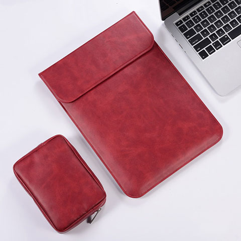 Morbido Pelle Custodia Marsupio Tasca per Apple MacBook Pro 15 pollici Rosso