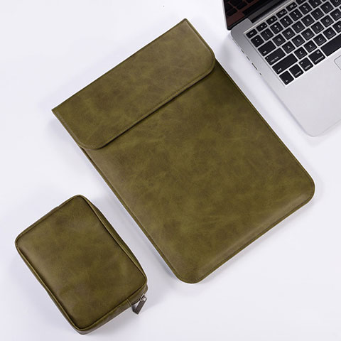Morbido Pelle Custodia Marsupio Tasca per Apple MacBook Pro 15 pollici Verde