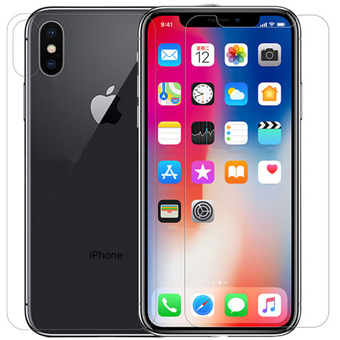 Pellicola in Vetro Temperato Protettiva Fronte e Retro T02 per Apple iPhone Xs Max Chiaro