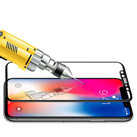 Pellicola in Vetro Temperato Protettiva Integrale Proteggi Schermo Film F23 per Apple iPhone Xs Nero