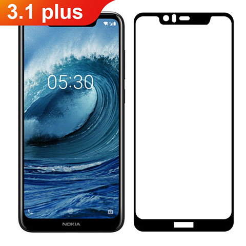 Pellicola in Vetro Temperato Protettiva Integrale Proteggi Schermo Film per Nokia 3.1 Plus Nero