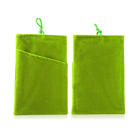 Sacchetto in Velluto Custodia Marsupio Universale T01 Verde