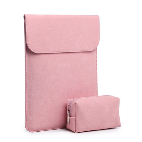 Sacchetto in Velluto Custodia Tasca Marsupio L02 per Huawei Honor MagicBook 15 Rosa