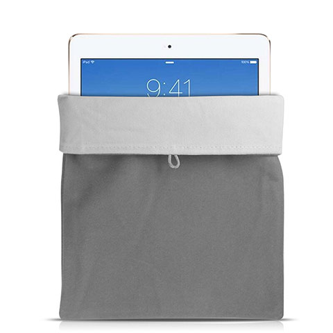 Sacchetto in Velluto Custodia Tasca Marsupio per Apple iPad Air 2 Grigio