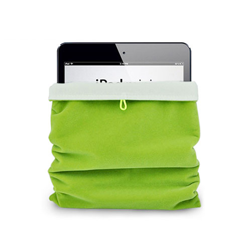 Sacchetto in Velluto Custodia Tasca Marsupio per Samsung Galaxy Note 10.1 2014 SM-P600 Verde