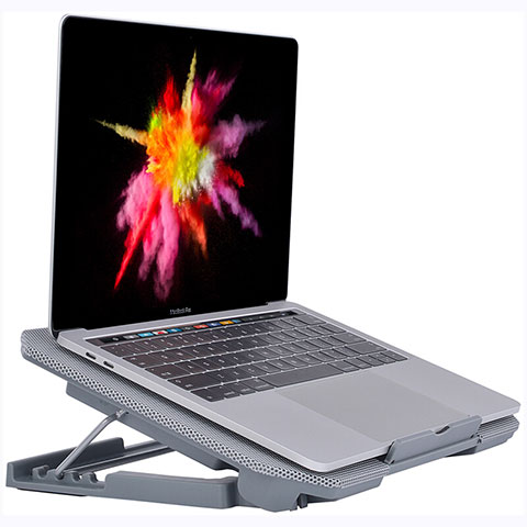 Supporto per Latpop Sostegnotile Notebook Ventola Raffreddamiento Stand USB Dissipatore Da 9 a 16 Pollici Universale M16 per Apple MacBook Pro 15 pollici Argento