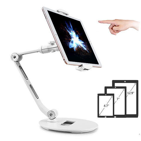 Supporto Tablet PC Flessibile Sostegno Tablet Universale H08 per Apple iPad Mini 6 Bianco