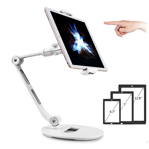 Supporto Tablet PC Flessibile Sostegno Tablet Universale H08 per Samsung Galaxy Tab S 8.4 SM-T705 LTE 4G Bianco