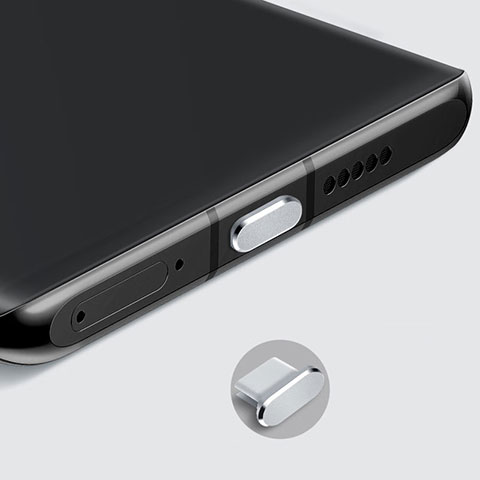 Tappi Antipolvere USB-C Jack Anti-dust Type-C Anti Polvere Universale H08 per Apple iPad Pro 12.9 (2021) Argento