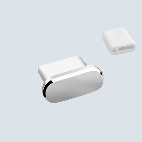 Tappi Antipolvere USB-C Jack Anti-dust Type-C Anti Polvere Universale H10 per Apple iPad Air 5 10.9 (2022) Argento