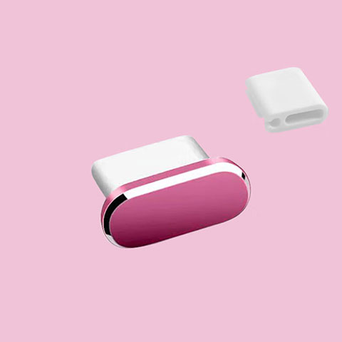 Tappi Antipolvere USB-C Jack Anti-dust Type-C Anti Polvere Universale H10 per Apple iPhone 16 Plus Rosa Caldo