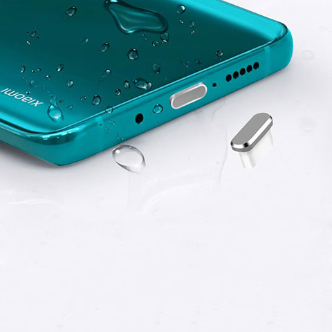 Tappi Antipolvere USB-C Jack Anti-dust Type-C Anti Polvere Universale H16 per Apple iPhone 15 Plus Argento