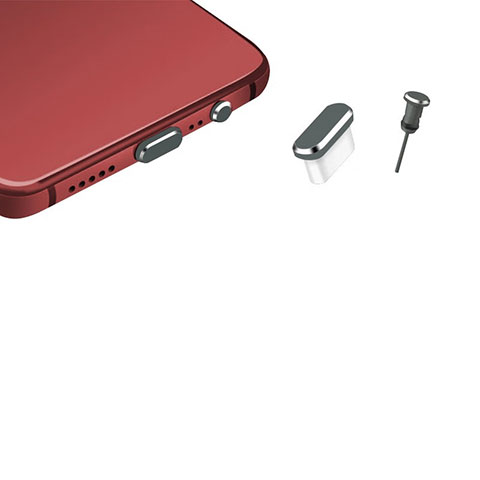 Tappi Antipolvere USB-C Jack Anti-dust Type-C Anti Polvere Universale H17 per Apple iPad Air 5 10.9 (2022) Grigio Scuro