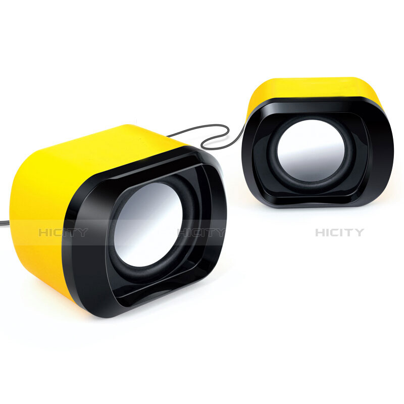 Altoparlante Casse Mini Sostegnoble Stereo Speaker Giallo