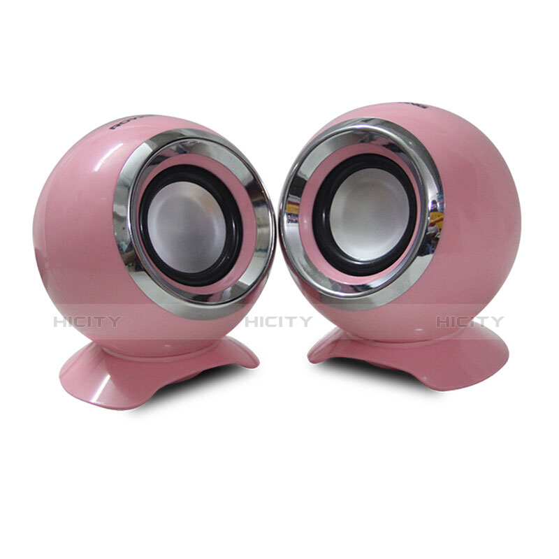 Altoparlante Casse Mini Sostegnoble Stereo Speaker Rosa