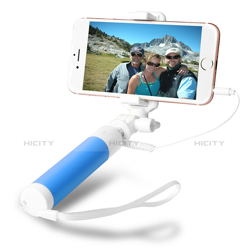 Bastoni Selfie Stick Asta Estensibile Cablato Universale S10 Cielo Blu