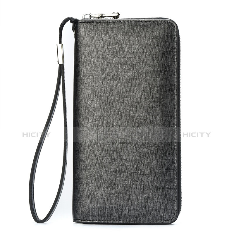 Borsetta Pochette Custodia In Pelle di Seta Universale H04 Grigio