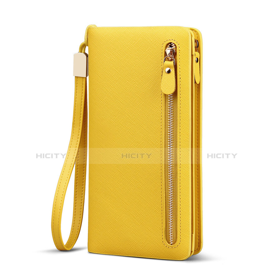 Borsetta Pochette Custodia In Pelle di Seta Universale T01 Giallo