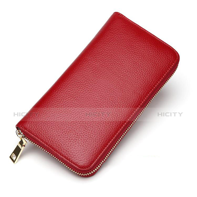 Borsetta Pochette Custodia In Pelle Lichee Pattern Universale Rosso