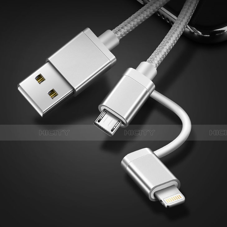 Cavo da Lightning USB a Cavetto Ricarica Carica Android Micro USB C01 per Apple iPad 10.2 (2020) Argento