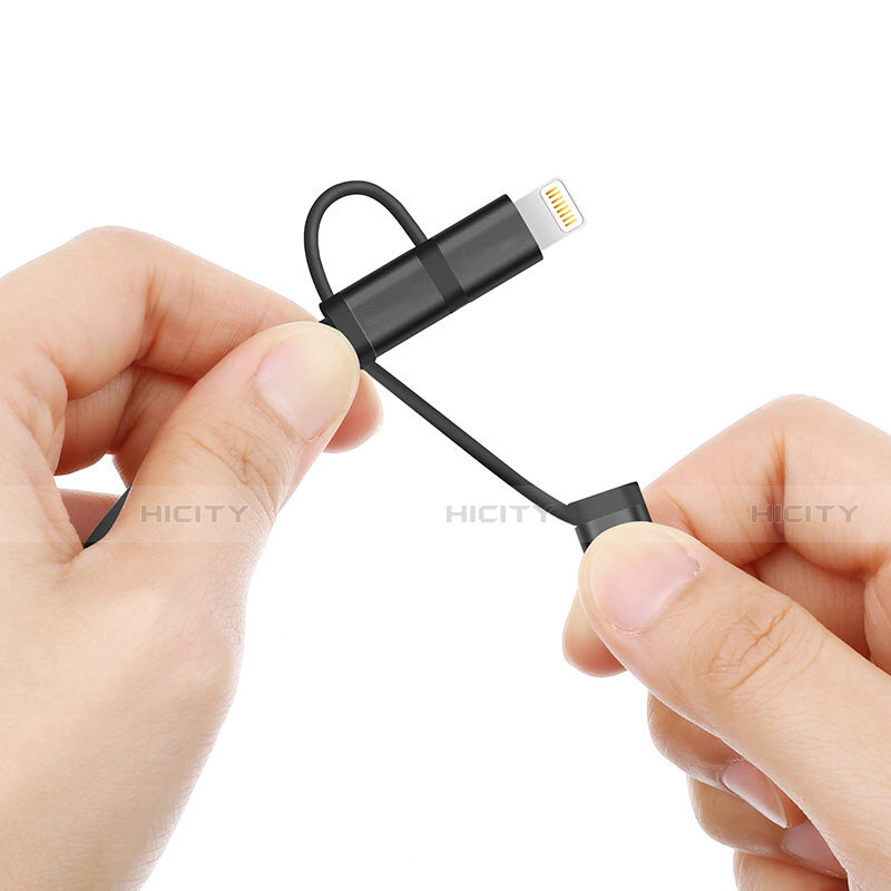 Cavo da Lightning USB a Cavetto Ricarica Carica Android Micro USB C01 per Apple iPad 10.2 (2020) Nero