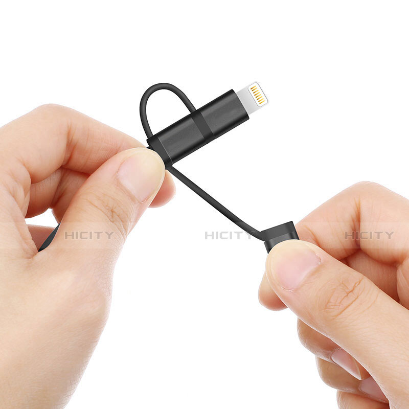 Cavo da Lightning USB a Cavetto Ricarica Carica Android Micro USB C01 per Apple iPhone 13 Pro Max Nero