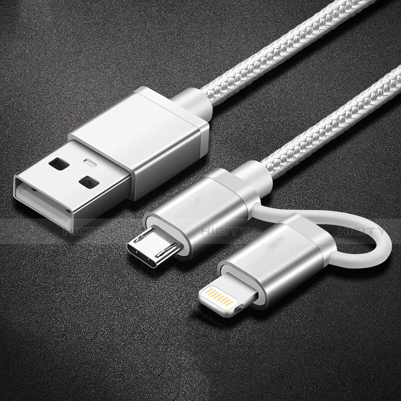 Cavo da Lightning USB a Cavetto Ricarica Carica Android Micro USB C01 per Apple iPhone 5S Argento