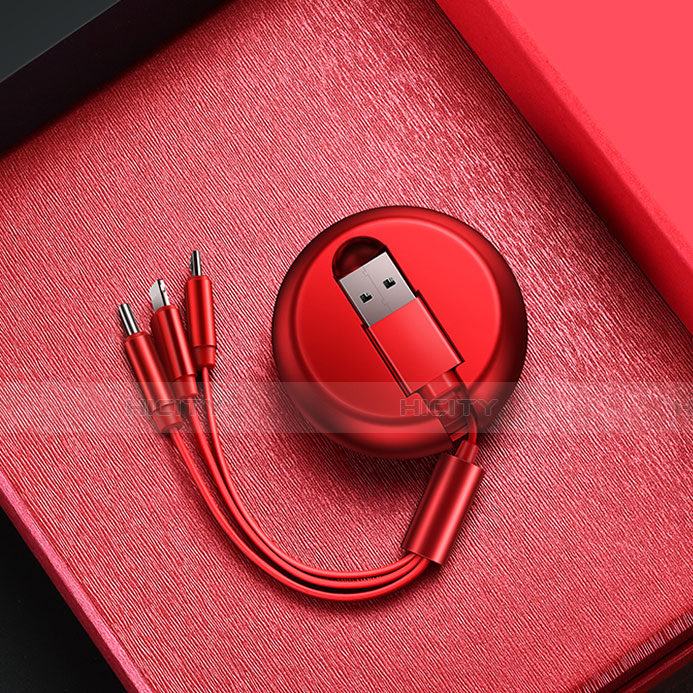 Cavo da Lightning USB a Cavetto Ricarica Carica Android Micro USB C09 per Apple iPad 10.2 (2020) Rosso