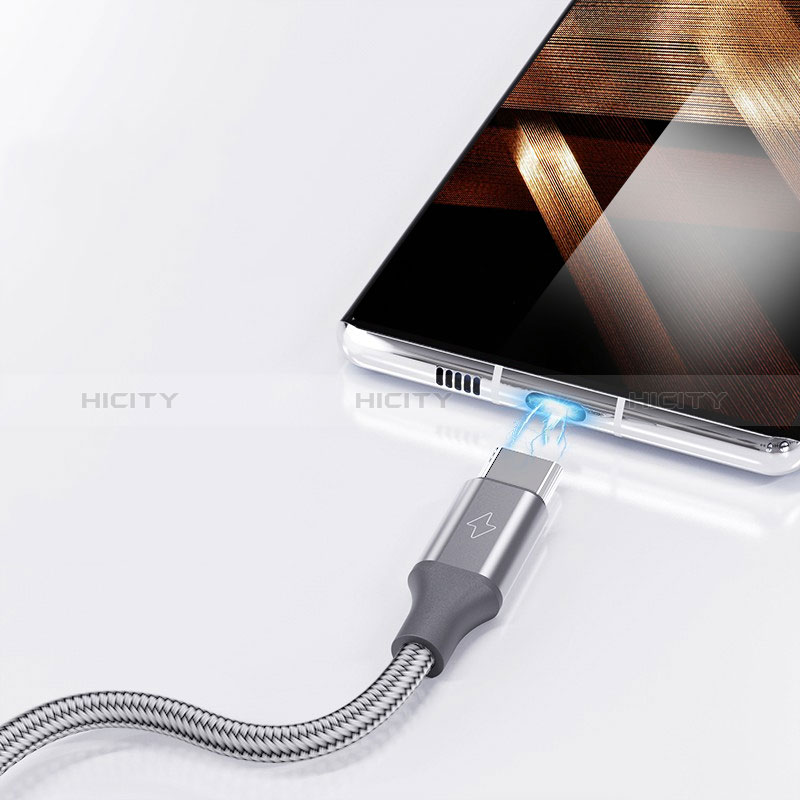 Cavo da Lightning USB a Cavetto Ricarica Carica Android Micro USB Type-C 3.5A H01 per Apple iPad Pro 11 (2022) Grigio Scuro
