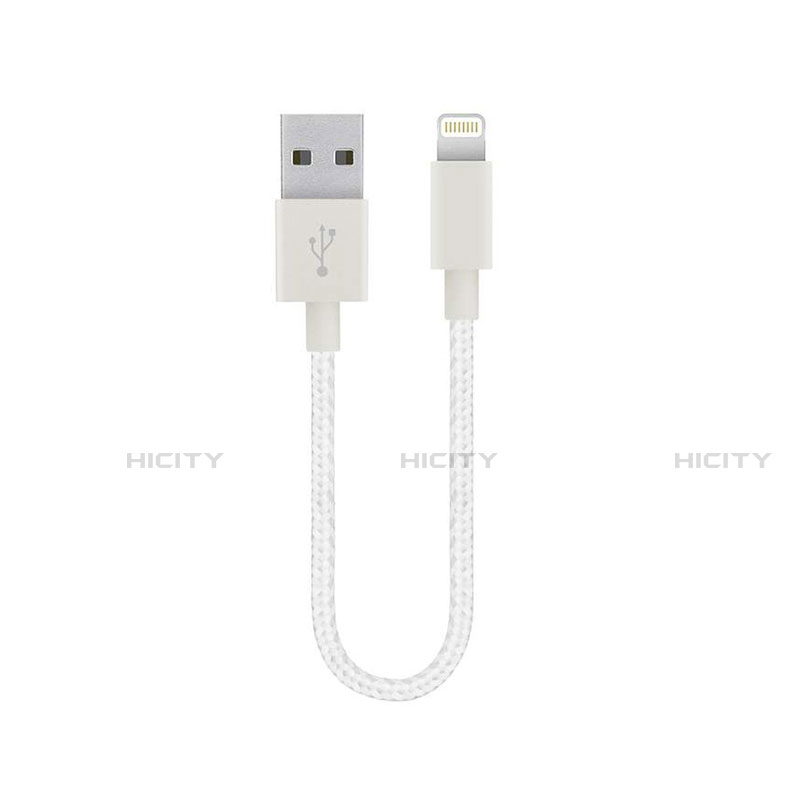 Cavo da USB a Cavetto Ricarica Carica 15cm S01 per Apple iPad 10.2 (2020) Bianco