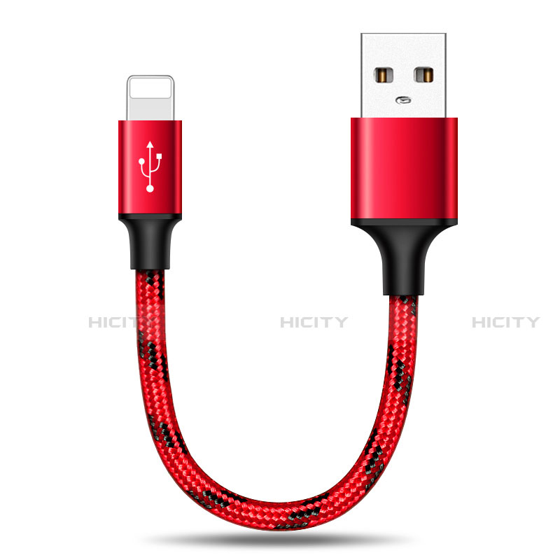 Cavo da USB a Cavetto Ricarica Carica 25cm S03 per Apple iPad 4 Rosso
