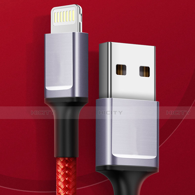 Cavo da USB a Cavetto Ricarica Carica C03 per Apple iPad 10.2 (2020) Rosso