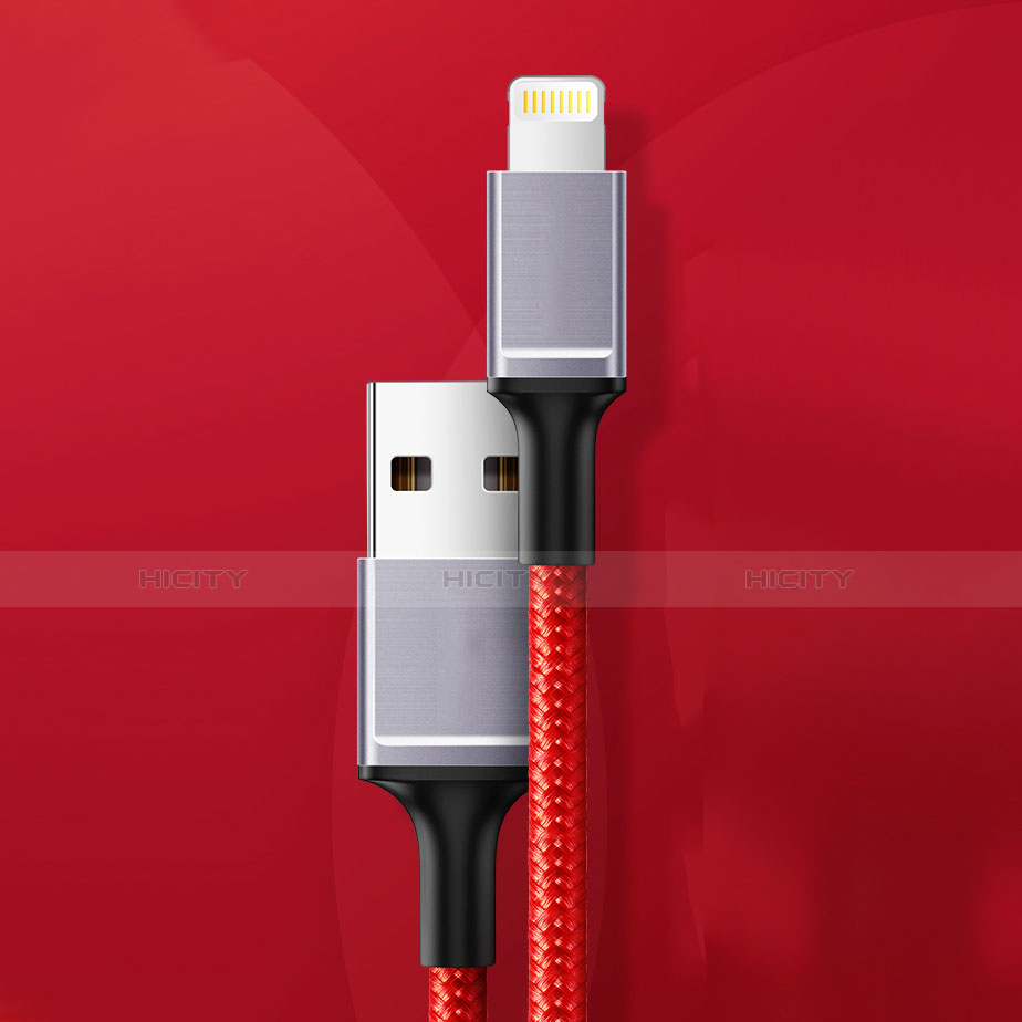 Cavo da USB a Cavetto Ricarica Carica C03 per Apple iPad 10.2 (2020) Rosso