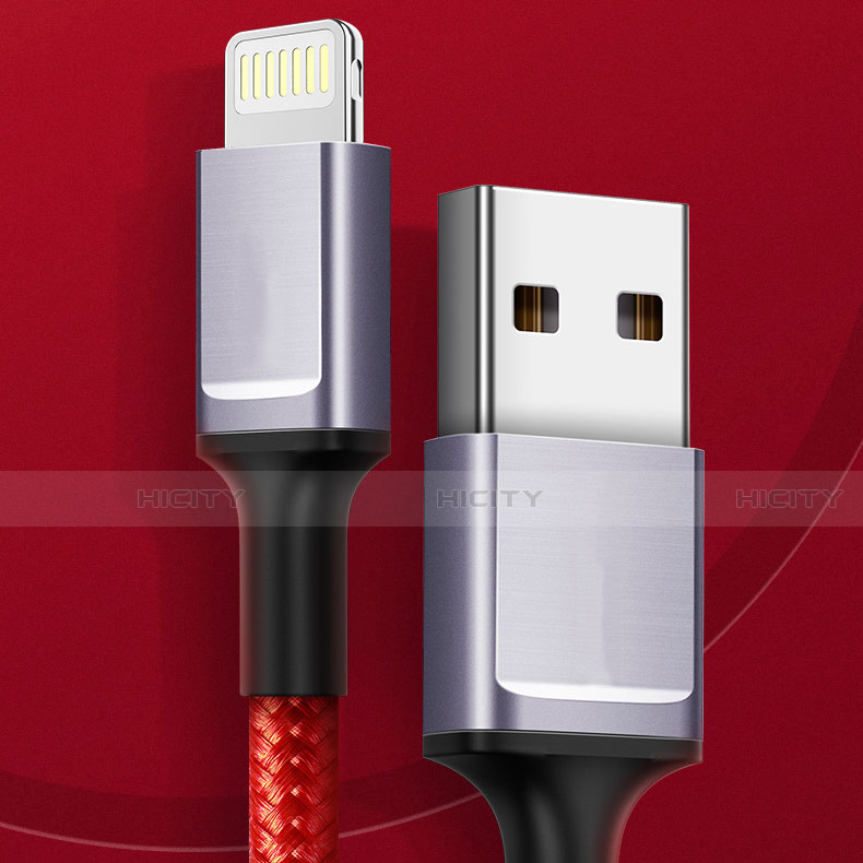 Cavo da USB a Cavetto Ricarica Carica C03 per Apple iPad Air 4 10.9 (2020) Rosso