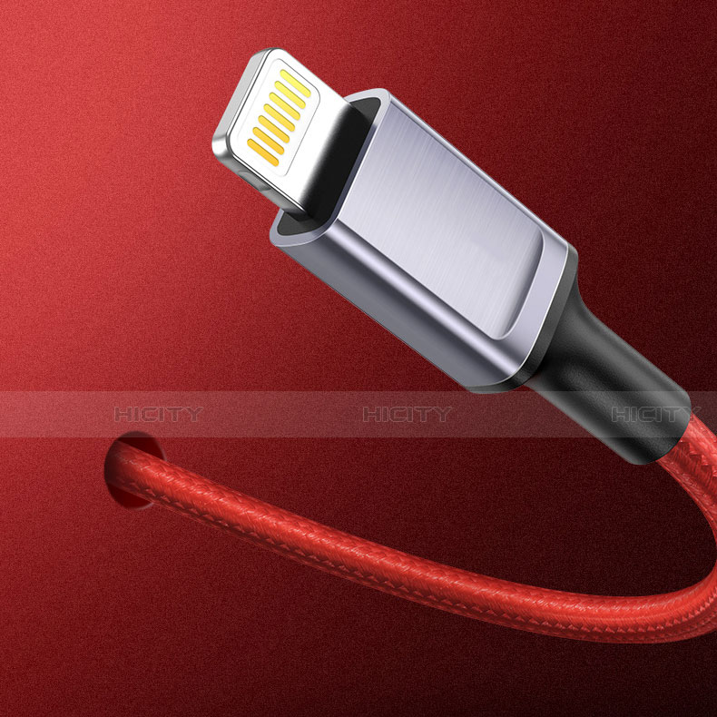 Cavo da USB a Cavetto Ricarica Carica C03 per Apple iPhone 6 Plus Rosso