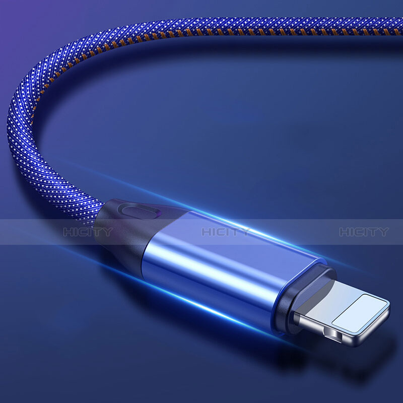 Cavo da USB a Cavetto Ricarica Carica C04 per Apple iPhone 13 Mini Blu