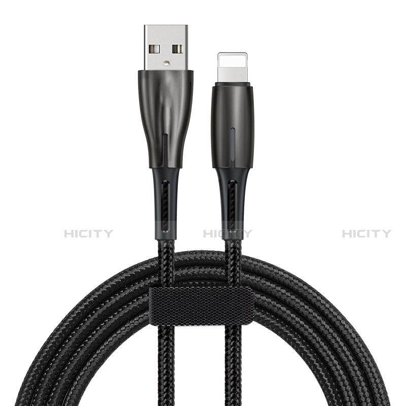 Cavo da USB a Cavetto Ricarica Carica D02 per Apple iPad Pro 12.9 (2020) Nero