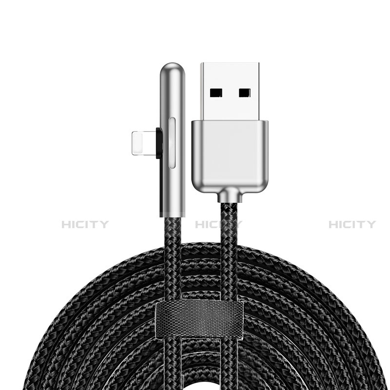 Cavo da USB a Cavetto Ricarica Carica D11 per Apple iPad Pro 12.9 (2020) Nero