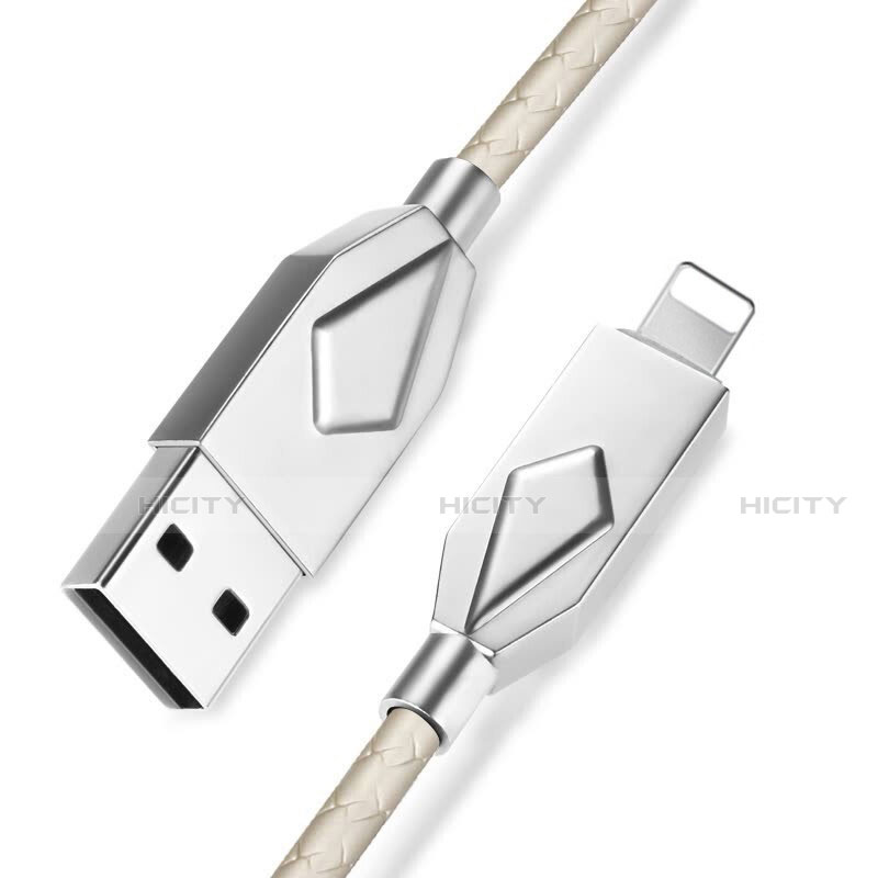 Cavo da USB a Cavetto Ricarica Carica D13 per Apple iPad Air 4 10.9 (2020) Argento