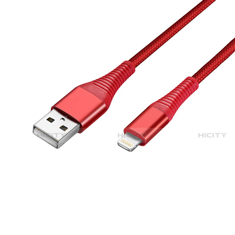 Cavo da USB a Cavetto Ricarica Carica D14 per Apple iPad Air 4 10.9 (2020) Rosso