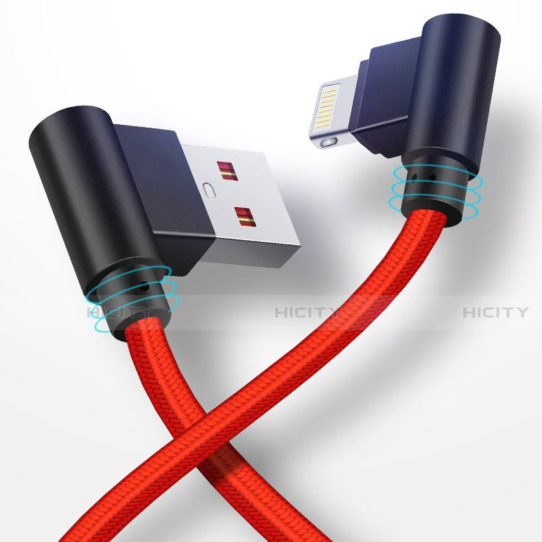 Cavo da USB a Cavetto Ricarica Carica D15 per Apple iPhone 7 Rosso