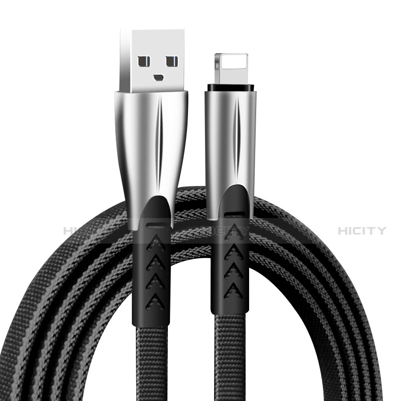 Cavo da USB a Cavetto Ricarica Carica D25 per Apple iPhone Xs Max Nero