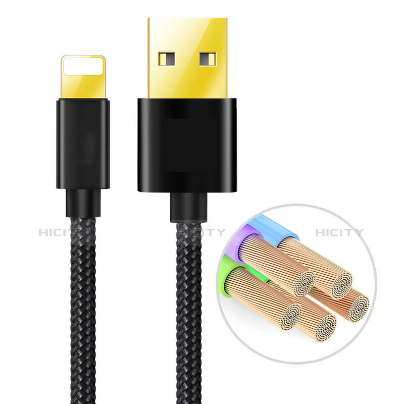 Cavo da USB a Cavetto Ricarica Carica L02 per Apple iPad 10.2 (2020) Nero