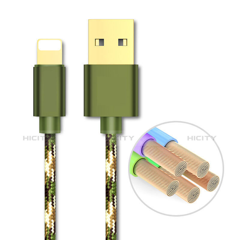 Cavo da USB a Cavetto Ricarica Carica L03 per Apple iPad 10.2 (2020) Verde