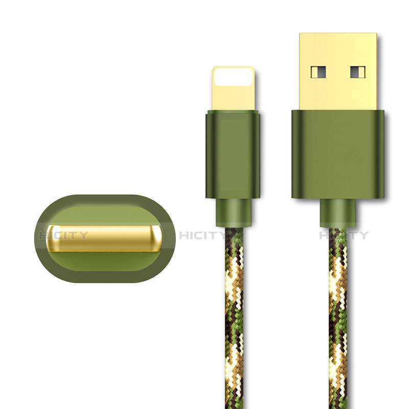 Cavo da USB a Cavetto Ricarica Carica L03 per Apple iPad 4 Verde