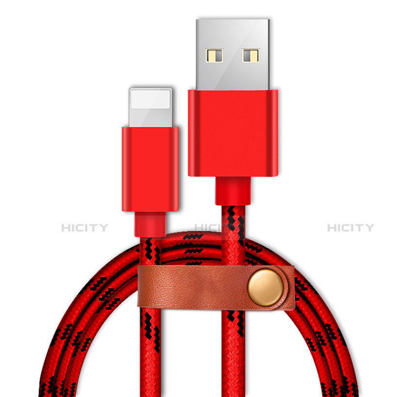 Cavo da USB a Cavetto Ricarica Carica L05 per Apple iPhone 12 Pro Rosso