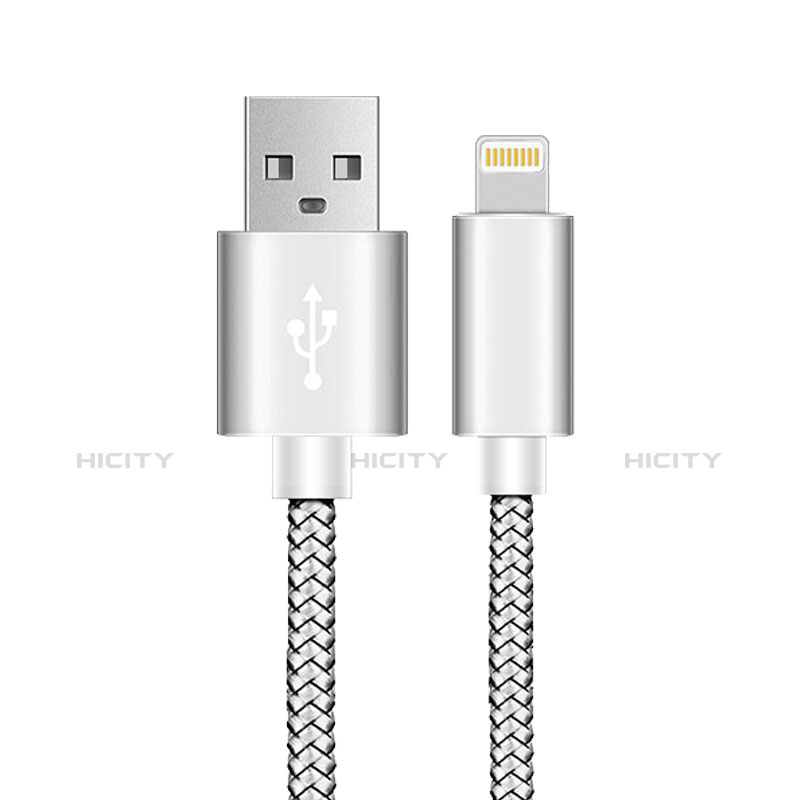 Cavo da USB a Cavetto Ricarica Carica L07 per Apple iPad Mini 3 Argento