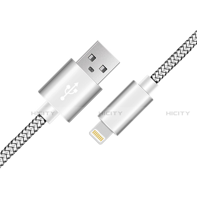 Cavo da USB a Cavetto Ricarica Carica L07 per Apple iPhone 12 Pro Argento