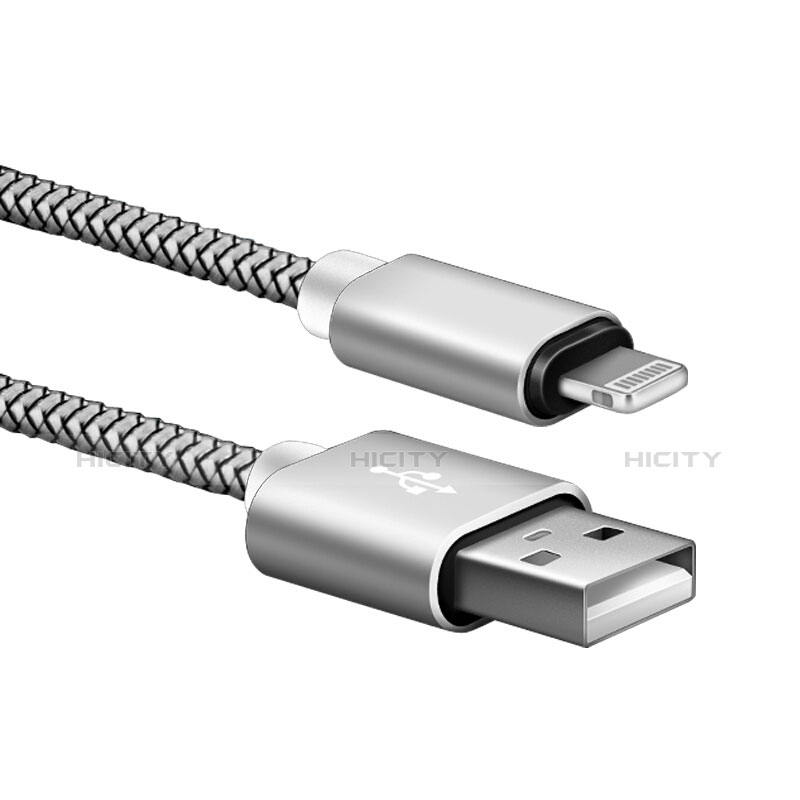 Cavo da USB a Cavetto Ricarica Carica L07 per Apple iPhone Xs Argento