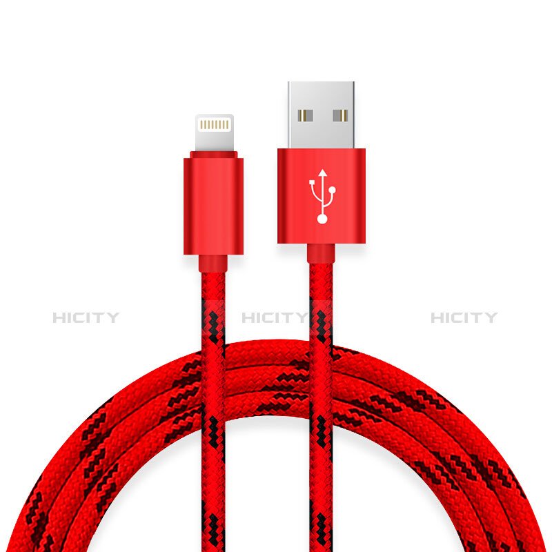 Cavo da USB a Cavetto Ricarica Carica L10 per Apple iPad Mini 3 Rosso